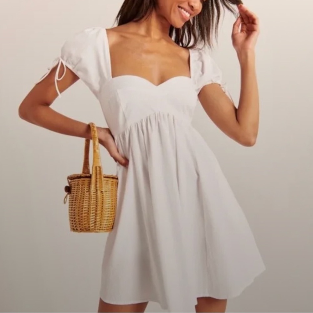 Abercrombie Puff Sleeve Babydoll Mini Dress NEW WITH TAGS